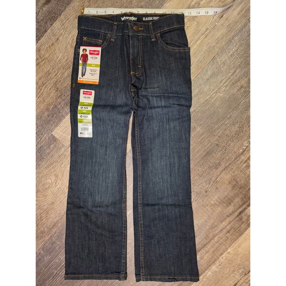 Wrangler Other - Wrangler Five Star Premium Boys Jeans 10 Reg Classic Boot Flex Dark Wash NWT